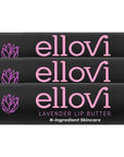 Ellovi Natural Lip Butter Lip Balm - Lavender - Pure Enough to Eat - Made With Just 6 Vegan Ingredients - 100% Natural & Organic Moisturizing Lip Care for All Day Hydration (3-Pack)
