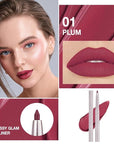 evpct Silky Lip Liner Pencil Retractable, Plum Red Smooth Lip Liner Creamy Velvet Lipliner Long-Lasting for Korean Makeup Contouring Matte Lip High Pigmented Rich Colors Crayon Lipstick Pen 01