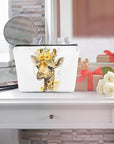 Floral giraffe elephant cosmetic bag