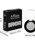 Silver Glitter Eyeshadow, Highly Pigmented Diamond Pressed Powder Eye Shadow, Sparkle Makeup & Highlight, Long-Lasting Mineral Metallic Cosmetics for Face/Nails/Hair, Metal Finish(1H Pearly Bling)