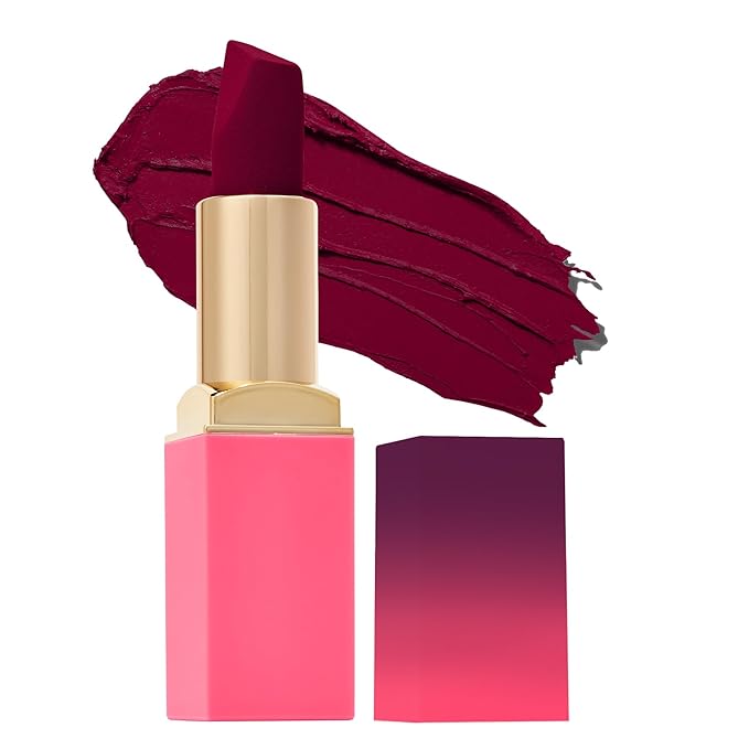 Juvia's Place Reds & Berries Velvety Matte Lipsticks The Deep Reds Rouge - Deep Wine Red, Soft-Matte Lipstick, Hydrating, Highly Pigmented, Creamy, Smooth, and Long-Lasting