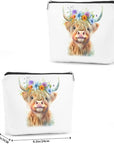 Western cosmetic bag highland cow