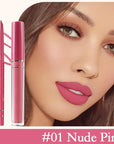 evpct 2Pcs Nude Pink Matte Lip Liner and Lipstick Lip Gloss Stains Pencils Set for Women Long Lasting Waterproof