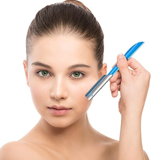Womens Facial Hair Razor For Face Peach Fuzz Removal Shaver Dermaplaning Tool Sensitive Skin Trimmer Fine Hair Eyebrow Razors Dermaplane Exfoliating