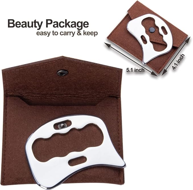 Stainless Steel Gua Sha Scraping Massage Tool-Muscle Scraper - Soft Tissue Mobilization,Physical Therapy for Back, Legs, Arms (Large)