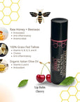 Organic Tallow Lip Balm (5 Pack) - Hydrating With Organic Italian Olive Oil, Pure Grass Fed Tallow, and Beeswax - Long Lasting Lip Therapy (5 Pack, Cherry)