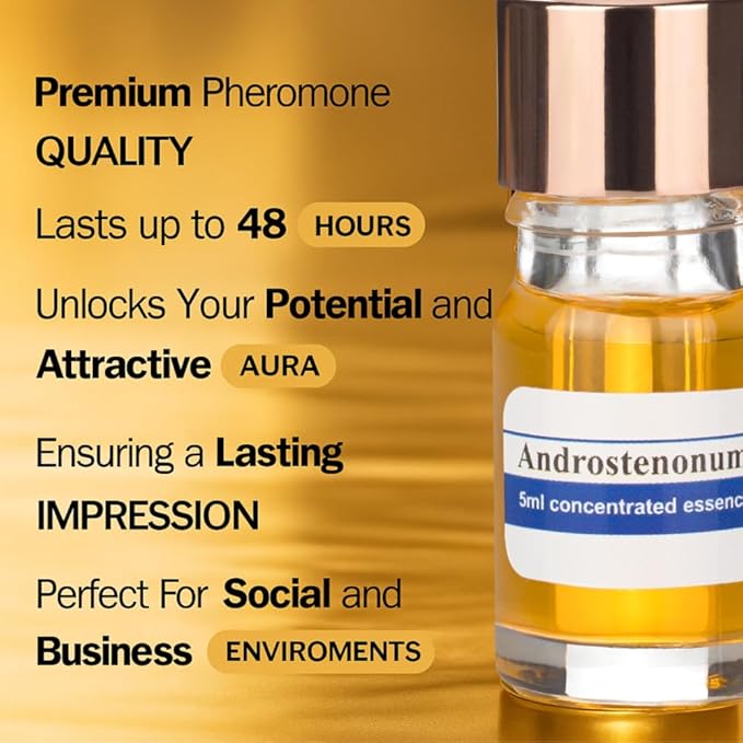 ANDROSTENONUM by Pherolec Global Male Pheromone Perfume Oil for Him Real Long-Lasting Original Best Men's Pheromones Cologne Essential Strong Spray Fragrance Essence Extra Strength Man 0.17 fl. oz