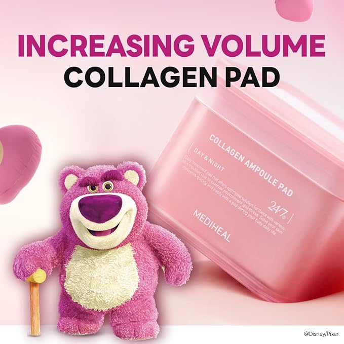 MEDIHEAL Madecassoside Toner Pads [Disney Pixar Edition]-Centella Asiatica to Improve Uneven Skin Tone - Vegan Face Gauze, Full Size 100 + Refill 100 (Collagen, 200 Pads)