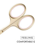 LIVINGO 3.75" Small Safety Facial Nose Hair Scissors, Curved Blade with Rounded Tip Stainless Steel for Manicure Cuticle, Eyebrow, Dry Skin (Gold)