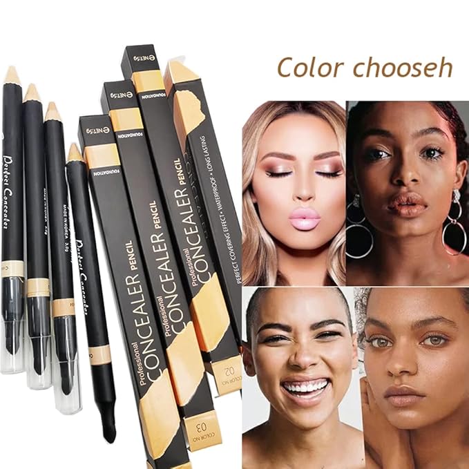 AKARY Concealer Pencil, 2 in 1 Dual-Sided Full (#4 Wheat-colored)