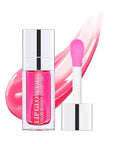 Plumping Lip Oil,Hydrating and Tinted Lip Balm,Nourishing Glow Oil for Lip Care, Transparent Non-sticky Big Brush Head Glitter Shine Primer Lip Tint(Raspberry)