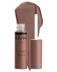 NYX PROFESSIONAL MAKEUP Butter Gloss Brown Sugar, Non-Sticky Lip Gloss - Cinnamon Roll (Grey Brown)
