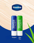 Vaseline Lip Therapy Variety 4-Pack – Original + Aloe Vera Moisturizing Lip Balm with Vitamin E, 0.16 Oz Ea