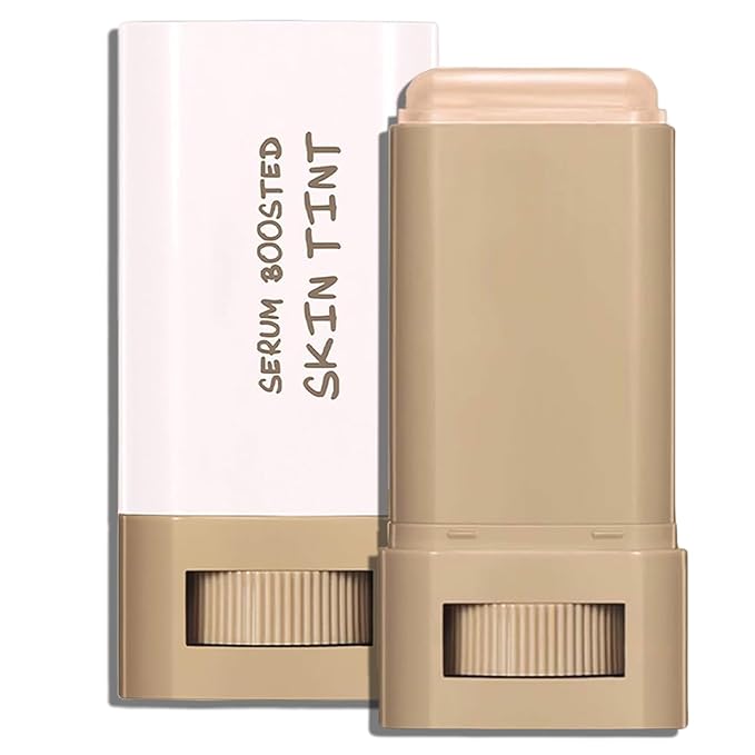 Beauty Balm Serum Boosted Skin Tint, Lightweight Solid Tinted Hydrating Serum Foundation Contour Stick for Women, Sheer to Medium Coverage, Radiant & Dewy Finish for Face Makeup (#04)