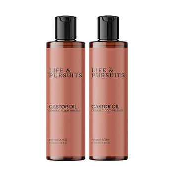 Life & Pursuits Organic Castor Oil 200 ml (Pack of 2), 100% Pure, Cold-pressed, Hexane Free Castor Oil for Skin, Scalp and Hair