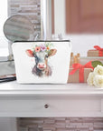 Floral farm animals cosmetic bag
