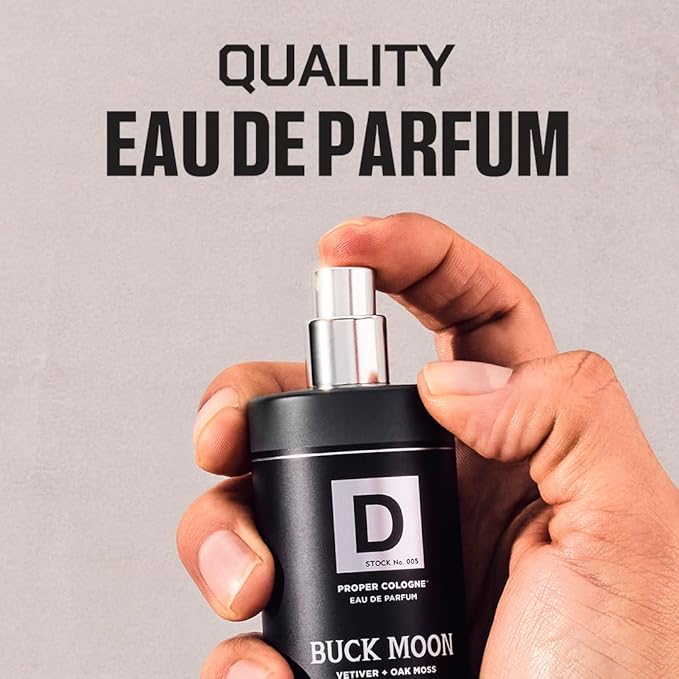 Duke Cannon Proper Cologne Buck Moon | Men's Eau de Parfum | Lime and Vetiver | Warm, Earthy, Long-Lasting Scent | 1.7 fl oz