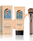 Legs Makeup Waterproof with Brush - Medium Body Concealer, Tattoo & Scar Cover Up, Long Lasting, Transfer Proof, Easy Application for Flawless Looking Legs, All Skin Tones (#1)