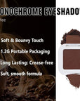 evpct Dark Brown Matte Eyeshadow Singles, Coffee Mocha Cocoa Chocolate Brown Cream Single Matte Eye Shadow Palette Makeup for Older Women, High Pigment Waterproof Monochrome Mini Eyeshadow Palette