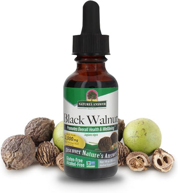 Nature's Answer Black Walnut Green Hull Extract 1oz - Alcohol-Free, Gluten-Free, Kosher - Black Walnut, Wormwood Black Walnut Clove Parasite Cleanse - Detox & Liver Support, Digestive Cleanser