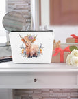 Western cosmetic bag highland cow