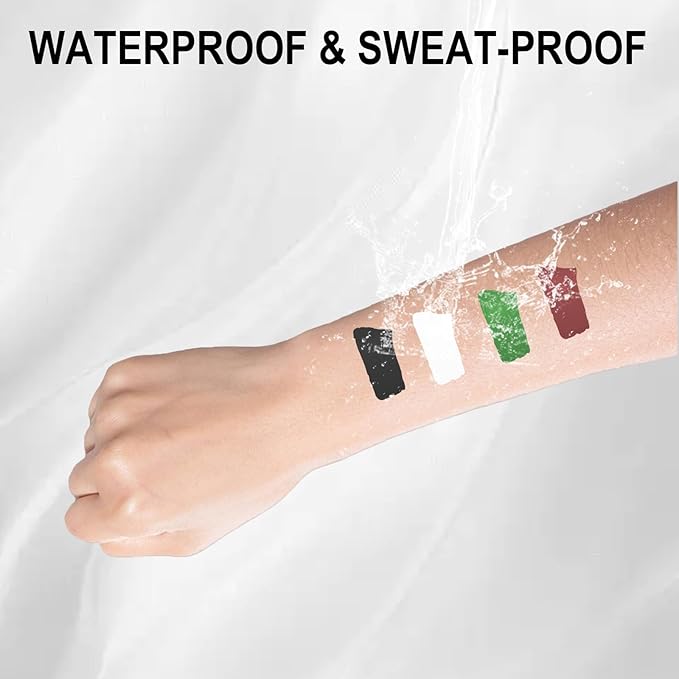 Face Body Paint Stick (BLACK+WHITE)，Water Resistant Sports Body Makeup Athletes Softball， Football Baseball ， Professional Halloween Face Makeup Kit ，for Halloween costume， Zombie Clown Vampire