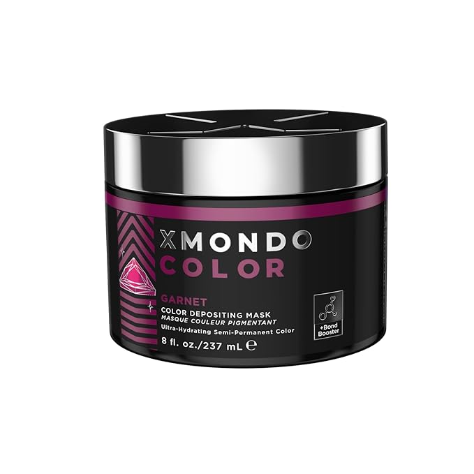 XMONDO Color Garnet Mask – Semi-Permanent Burgundy Dye with Bond Booster & Hyaluronic Acid, 8 oz