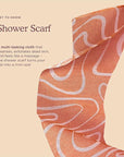 HANNI Extra-Long Shower Scarf, Japanese-Inspired Exfoliating Body Scrubber, Loofah-Like Wash Cloth for Dead Skin Removal