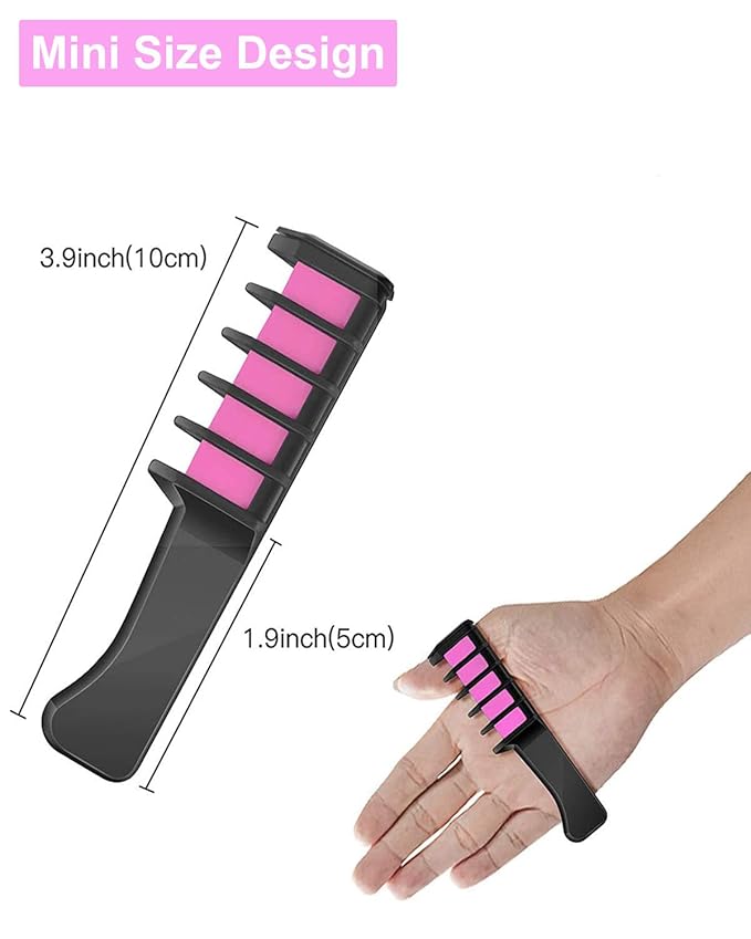 New Hair Chalk Comb Temporary Hair Color Dye for Girls Kids with Light Color Hair, Washable Hair Chalk for Girls Age 4 5 6 7 8 9 10 Birthday Cosplay DIY, Christmas, New Year (Pink+Blue)