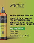 Lyfetrition Glycolic Acid/AHA 30% Renewal Serum, infused with Vitamins C & E for Skin Brightening, Exfoliating Serum Works for Dark Spots, Acne, and Reduces Fine Lines & Wrinkles - (12 Fl Oz)