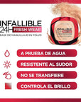 L'Oreal Paris Makeup Infallible Fresh Wear Foundation in a Powder, Up to 24H Wear, Waterproof, Linen, 0.31 oz.