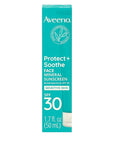 Aveeno Protect + Soothe Face Mineral Sunscreen with Broad Spectrum SPF 30 for Sensitive Skin, Lightweight & Non-Greasy Face Sunscreen, Water-Resistant UVA/UVB Protection, 1.7 fl. oz