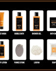 Body & Earth Gift Baskets for Men Bath Set Citrus Scented Bath and Body Gift Set with Body Lotion, Face Wash, Shower Gel, Bubble Bath, Loofah, Birthday Fathers Day Gifts