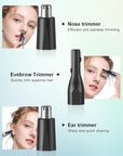 AHHFEI Nose & Ear Hair Trimmer, 5 in 1 Rechargeable USB Trimmer for Men & Women, Painless & Easy Cleansing, Blue