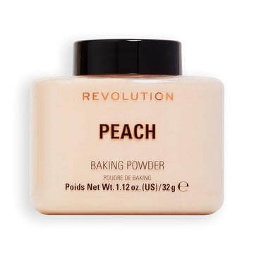 Revolution Beauty London, Loose Baking Powder, Makeup Setting Powder, Long-Lasting Coverage, Mattifies & Reduces Shine, Peach, 1.12 oz