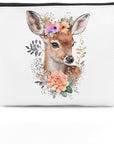 Floral deer cosmetic bag dear