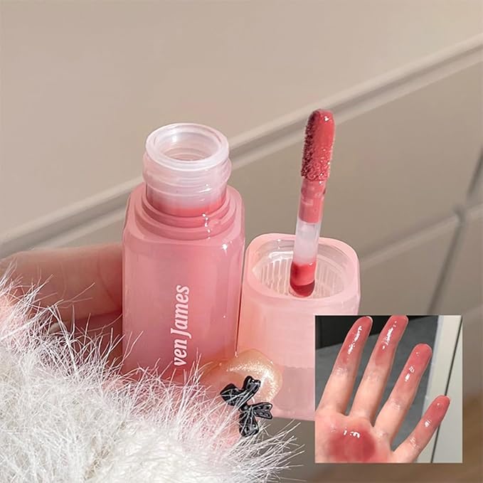 4Pcs Hydrating Lip Gloss Set,Non-Stick Cup,Glossy Finish,Highly-Pigmented Korean Lip Glaze,Plumping Lipgloss,Moisturizing Water Mirror Liquid Lipstick,Long-lasting Natural Makeup