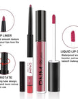 evpct 2Pcs Rose Red Pink Mauve Neutral Color Lip Liner and Matte Lipstick Makeup Sets Vegan Lipstick Lip Liner and Gloss Set Lip Stain Long Lasting Waterproof 24 31#