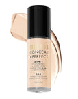 Milani Conceal + Perfect 2-in-1 Foundation + Concealer for a Flawless Complexion, Under Eye Corrector, Cover Redness and Imperfections, Waterproof and Sweatproof - Warm Porcelain