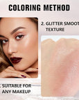 evpct Champagne Shimmer Single Eyeshadow Palette, Rose Gold Ice Pink Nude Glitter Cream Eye shadow Palette Singles Brightener Makeup for Older Women, High Pigment Waterproof Monochrome Mini Eyeshadow