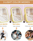 Rechargeable Vanity Mirror with Lights, Lighted Makeup Mirror with Lights,Smart Touch Control Dimmable 3 Modes Light