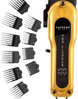 Supreme Trimmer Pro Clipper All Metal w/Fade Blade | 300 Min Run Time Professional Clipper Set, Cordless Beard Trimmer | STC5030 Gold