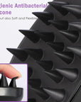 Sosoon Scalp Massager Shampoo Brush, Hair Scalp Scrubber Shower Hair Brush Head Massager for Stress Relax Hair Growth, Dandruff Brush Scalp Exfoliator for Women Men Kids Pets, Black