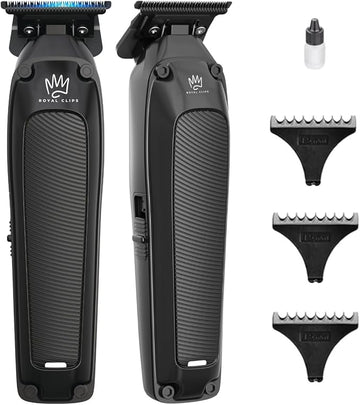 Royal Clips - Fade Kit 2.0 Trimmer - 7200rpm Professional Hair Trimmer for Men - Zero-Gap DLC Blade - Cordless & Rechargeable - Barber and Home Use - Anti-Slip Grips (Black)
