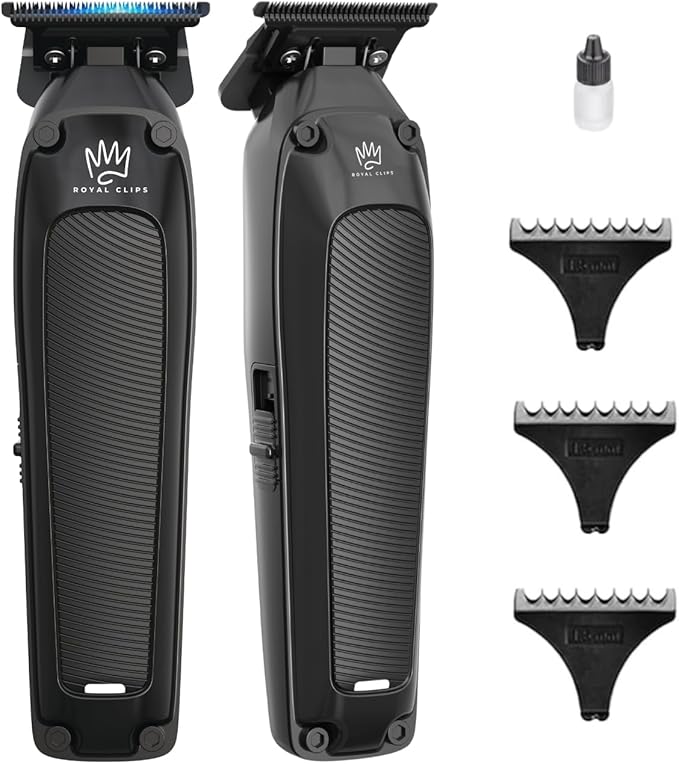 Royal Clips - Fade Kit 2.0 Trimmer - 7200rpm Professional Hair Trimmer for Men - Zero-Gap DLC Blade - Cordless & Rechargeable - Barber and Home Use - Anti-Slip Grips (Black)