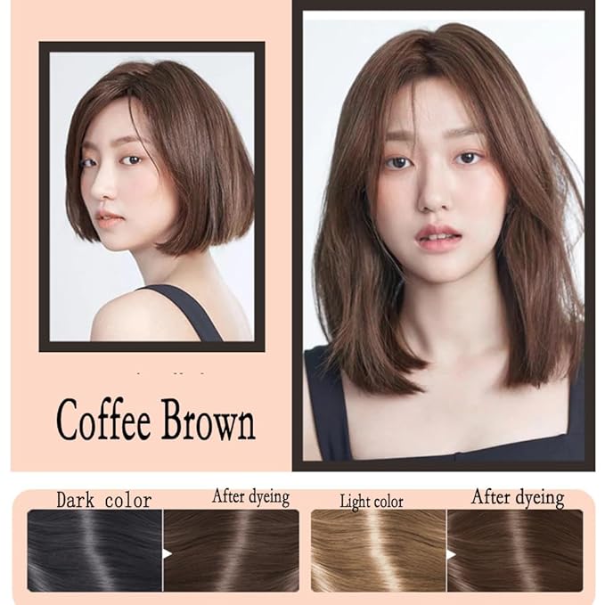 Hair Dye Shampoo Dark Brown Permanent YIZHONG Hair Color For 100% Gray Coverage Women Men Dark Easy Comb Dyeing (coffee)