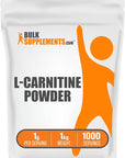 BulkSupplements.com L-Carnitine Powder - Carnitine Supplement, L Carnitine 1000mg, Carnitine Powder - Amino Acids Supplement, Energy Support - Gluten Free, 1g per Serving, 1kg (2.2 lbs)