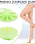 INNERNEED Food-Grade Soft Silicone Body Cleansing Brush Shower Scrubber, Gentle Exfoliating and Massage for All Kinds of Skin (Green)