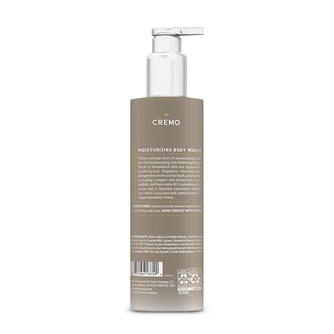 Cremo Skin Moisturizing Almond Bloom Women's Body Wash, Notes of Spicy Pink Pepper, Creamy Almond, and Soft Suede, 16 Fl Oz