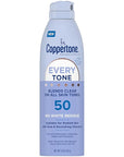 Coppertone Every Tone Sunscreen Spray SPF 50, Lightweight, Blends in Clear Sunscreen for All Skin Tones, Formulated with Nourishing Vitamin E, 5 Oz Bottle